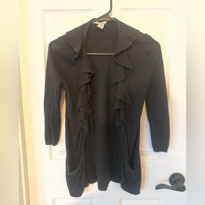 American Rag ruffle front cardigan